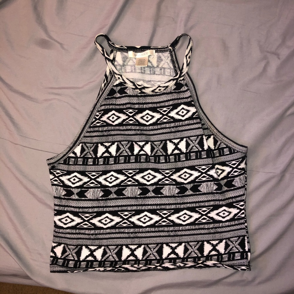 Bozzolo Patterned Halter Crop Top